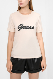 Футболка женская Guess Jeans W2BI15 K46D1 бежевая S