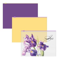 Набор папок конвертов на ZIP-молнии B5 (289 х 214 мм), 180 мкм, ErichKrause Soft Iris, 3 ш