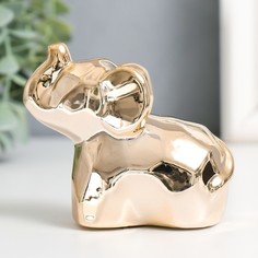 Сувенир керамика "Слонёнок" грани золото 8,5х4,3х7 см No Brand
