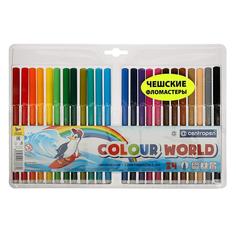 Фломастеры 24 цвета 2.0 мм Centropen 7550 ТП Colour World, смываемые. европодвес, линия 1.