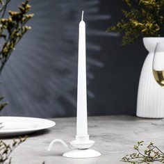 Подсвечник металл на 1 свечу Ретро, 4х10 см, белый Омский Свечной