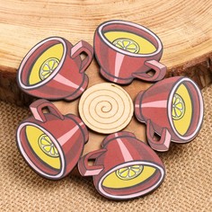 Подставка под горячее "Бордова кружка", 12х12 см, микс дерева No Brand