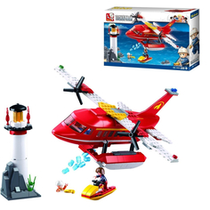 Конструктор Sluban Полиция Пожарный самолет-амфибия 348 деталей Junfa Toys