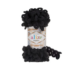 ALIZE Пряжа "Puffy" 100 % микрополиэстер 9м/100г (60 чёрный)