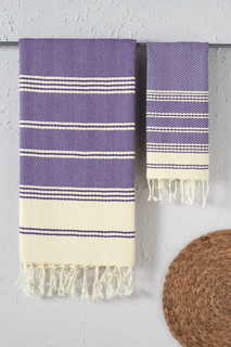 Набор полотенeц Arya с Бахромой 38x68 2 Пр. Zigzag Светло-Пурпурный