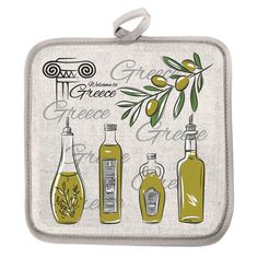 Гранд-Стиль Прихватка Олив. масло 18х18 полулён шелкография, 160г/м