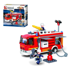 Конструктор Sluban Полиция Пожарная машина на тушении 343 детали Junfa Toys