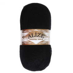 ALIZE Пряжа "Angora Gold" 20%шерсть, 80%акрил 550м/100гр (60 черный)