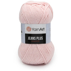 YarnArt Пряжа "Jeans plus" 55% хлопок, 45% акрил 160м/100гр (74 нежн.розовый)