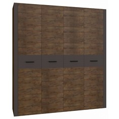 Шкаф платяной BRAVO Куба 197,6х55х217,8 см вольфрам смоки Soft touch/таксус