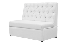 Диван прямой МногоМеб Руан 150x70x95 белая матовая экокожа