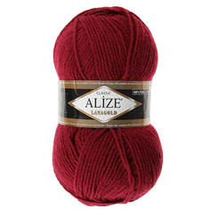ALIZE Пряжа "Lanagold" 51% акрил, 49% шерсть 240м/100гр (57 бордовый)