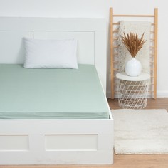 Простыня на резинке Этель, 180х200х25, цв.мятный, поплин