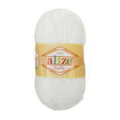 ALIZE Пряжа "Softy" 100% микрополиэстер 115м/50гр (55 белый)