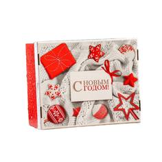 Складная коробка "Красная с белым", 31,2 х 25,6 х 16,1 см No Brand