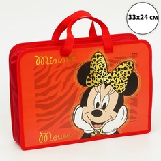 Папка с ручками пластик А4 80мм 330*240 ПТ 14-4, Мини черно-золотой дизайн Disney
