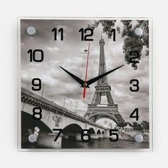 Рубин Часы настенные, серия: Город, "Эйфелева башня", 25х25 см