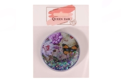 Queen fair Зеркало складное «Бабочки», d 7,5 см, рисунок МИКС