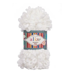ALIZE Пряжа "Puffy fine" 100% микрополиэстер 14,5м/100г (55 белый)
