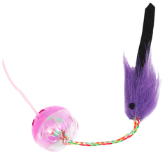 Дразнилка-удочка, с шар-погремушкой и хвостиком, 49 см, микс цветов Пижон