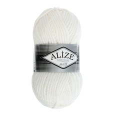 ALIZE Пряжа "Superlana Maxi" 75% акрил, 25% шерсть 100м/100гр (55 белый)