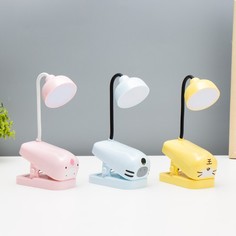 RISALUX Настольная лампа на прищепке "Мультяши" LED 3Вт USB АКБ МИКС 5,7х10,5х25 см