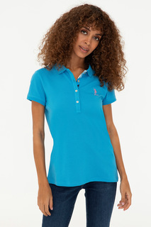 Футболка женская U.S. POLO Assn. G082SZ0110TP0121 голубая 2XS
