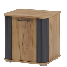 Тумба прикроватная Ольга 2, 488х438х504, Дуб золотистый/ Антрацит No Brand