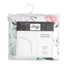 Простыня LoveLife "Розы" 160*200*25см, 100% хлопок, поплин, 125 г/м?