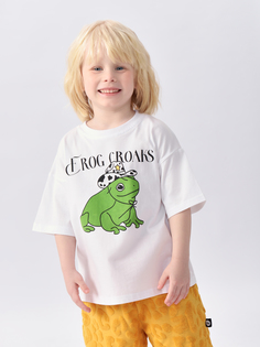 Футболка детская Happy Baby 88501, white (frog), 110