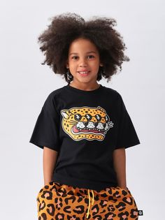 Футболка детская Happy Baby 88501, black (cheetah), 122