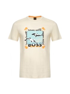 Футболка мужская BOSS 50491716 бежевая 54 RU