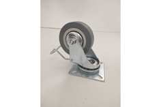 JET Опора колесная D60мм с тормозом с площ. для крепл. Серый FM3007A.060GR99