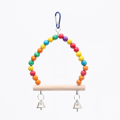 Пижон Качели для птиц с деревянной жердочкой 15 х 24 см, микс цветов