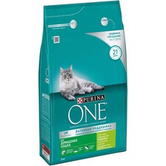 Сухой корм для кошек Purinа One, индейка, злаки, 3 кг