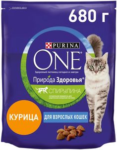 Сухой корм для кошек Purina One Природа здоровья, курица, 680 г