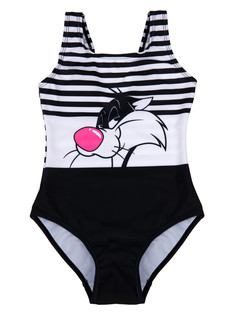 Купальник слитный детский PlayToday Kids 12342110, черный, белый, 104