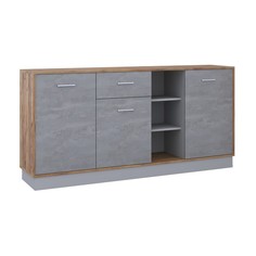 Тумба под ТВ Николь, 1714х424х840, Дуб крафт золотой/Серый/Бетонный камень No Brand