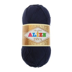 Пряжа "Diva" 100% микрофибра 350м/100гр (361 темно-синий) Alize