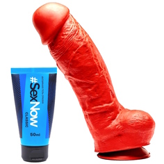 Фаллоимитатор Stretch No 5XX красный 25 см + Гель-лубрикант SexNow Classic 50 мл M&K Products