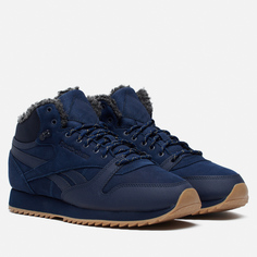 Кроссовки Reebok Classic Leather Mid Ripple синий, размер 42 EU