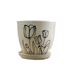 Цветочное кашпо Белхудожкерамика с подставкой 1088836 2,4 л белый 1 шт.