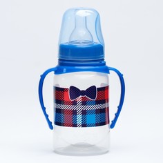 Бутылочка для кормления Mum&Baby Маленький босс классическая, с ручками, 150 мл, 0+, синий