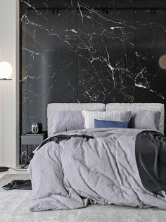 Постельное белье 1,5 спальное Galtex Нежность поплин Линеар светло-серый