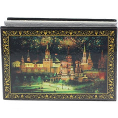 Деревянная шкатулка "Ночная Москва" (9 х 6 х 3 см) No Brand