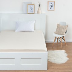 Трикотажная простынь на резинке, 120х200х25см, бежевый кулирка, 120г/м, 100% хлопок ОТК ПРОИЗВОДСТВО