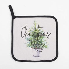 Прихватка «Christmas trees» 19х19 см, саржа, 100% х/л, ватин 250 г/м2 Этель