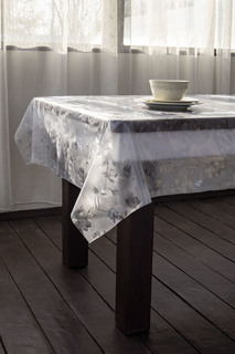 Cиликоновая скатерть PROtect на стол с рисунком прозрачная клеенка 180x137 см, 12307