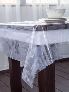 Cиликоновая скатерть PROtect на стол с рисунком прозрачная клеенка 137x110 см 12373