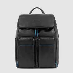 Рюкзак мужской Piquadro Zaino porta PC 14 in pelle apertura zip around, черный